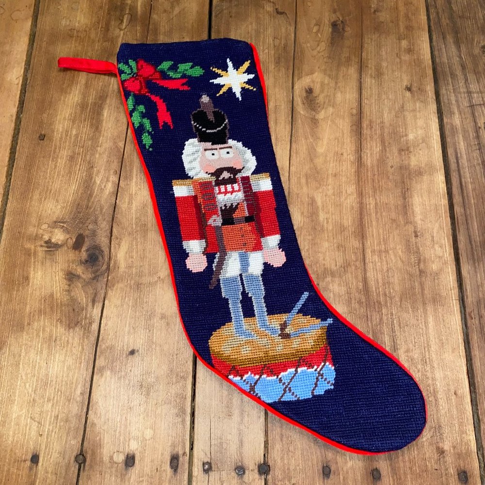 Needlepoint NUTCRACKER Christmas Stocking